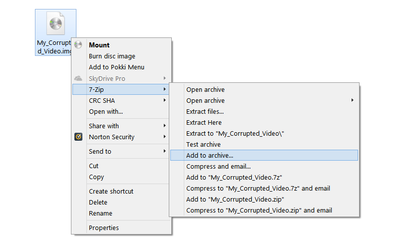 Launching the 7-Zip Tool