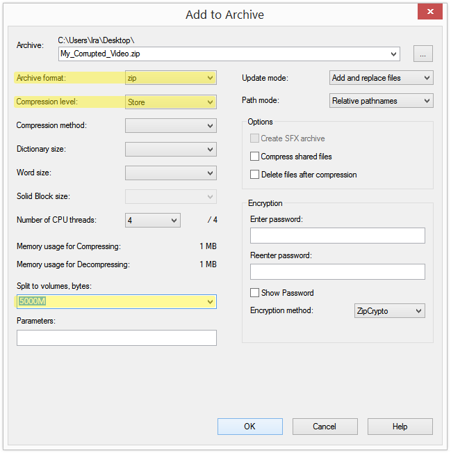 7-Zip Settings