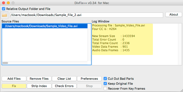 divfix error not an avi file