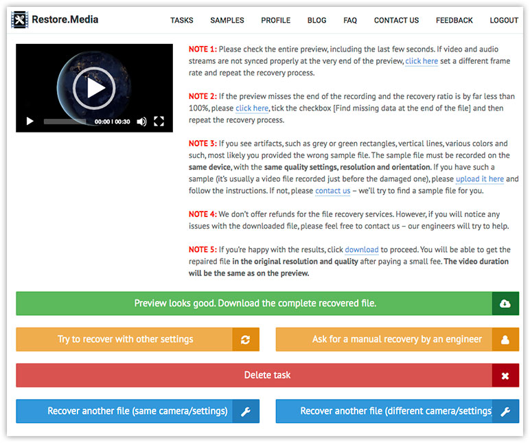Restore.Media – Repaired Video Preview