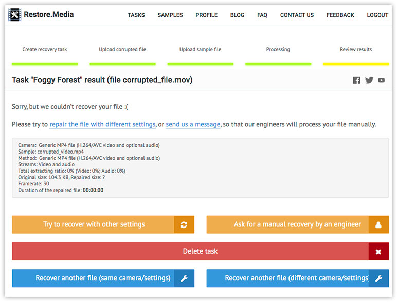 Restore.Media – Try Other Settings